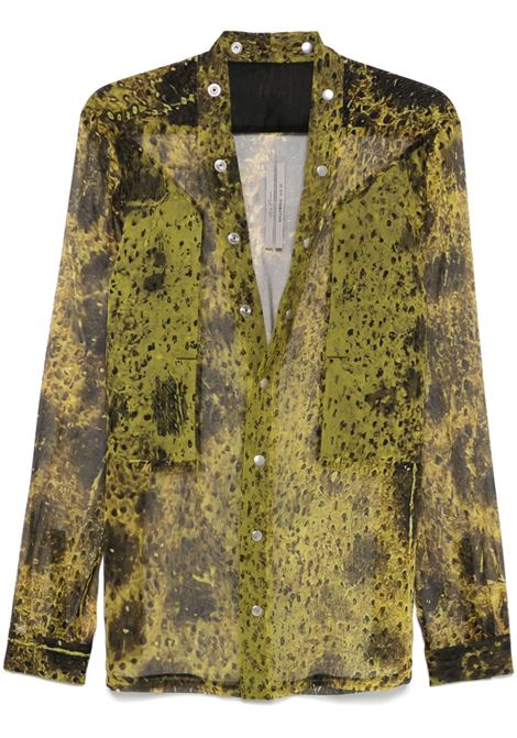 camicia larry fogpocket uomo verde RICK OWENS | RU01E5287 SP13209